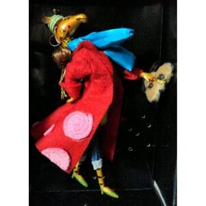 Fashionista Blown Glass Giraffe Christmas Ornament Ladies With Elegance 6.5"